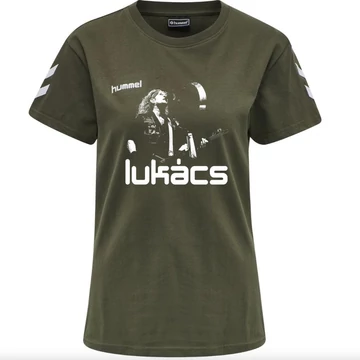 Lukács X Hummel póló - zöld/khaki - uniszex