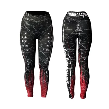 Leggings - piros szegecses - női