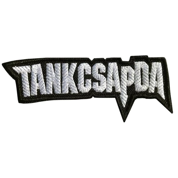 Tankcsapda felvarró - fehér - 5 x 12 cm