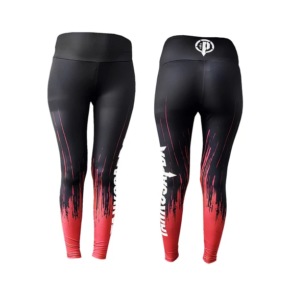 Leggings - piros/fekete - női