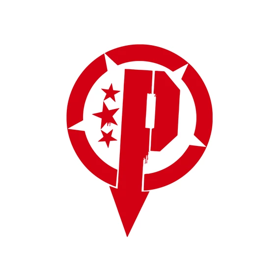 P logós matrica - 10 *10 - piros 