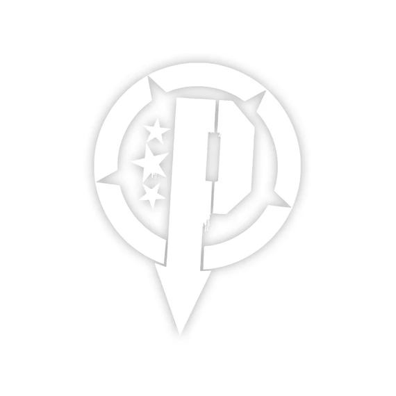P logós matrica - 10 *10 - fehér