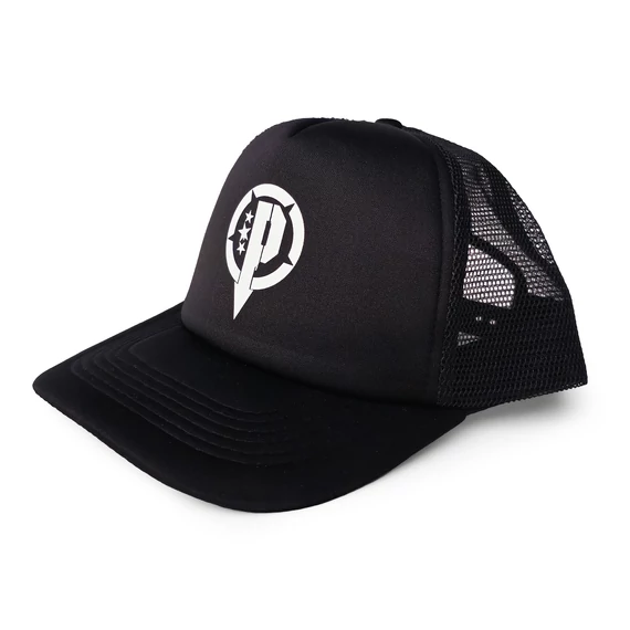 Baseball Sapka P logós - Trucker -  fekete / fehér logóval 