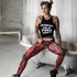 Leggings - piros terepmintás - női